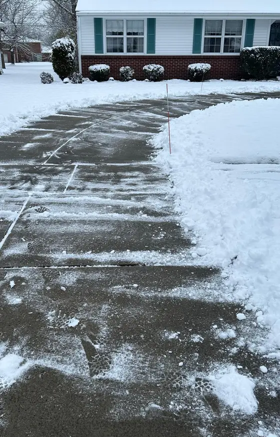 Driveway cleared and salted after fresh snowfall